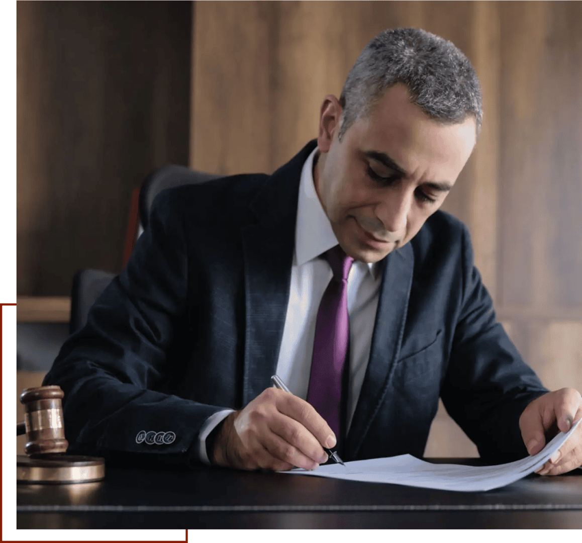 Lawyer working with legal papers