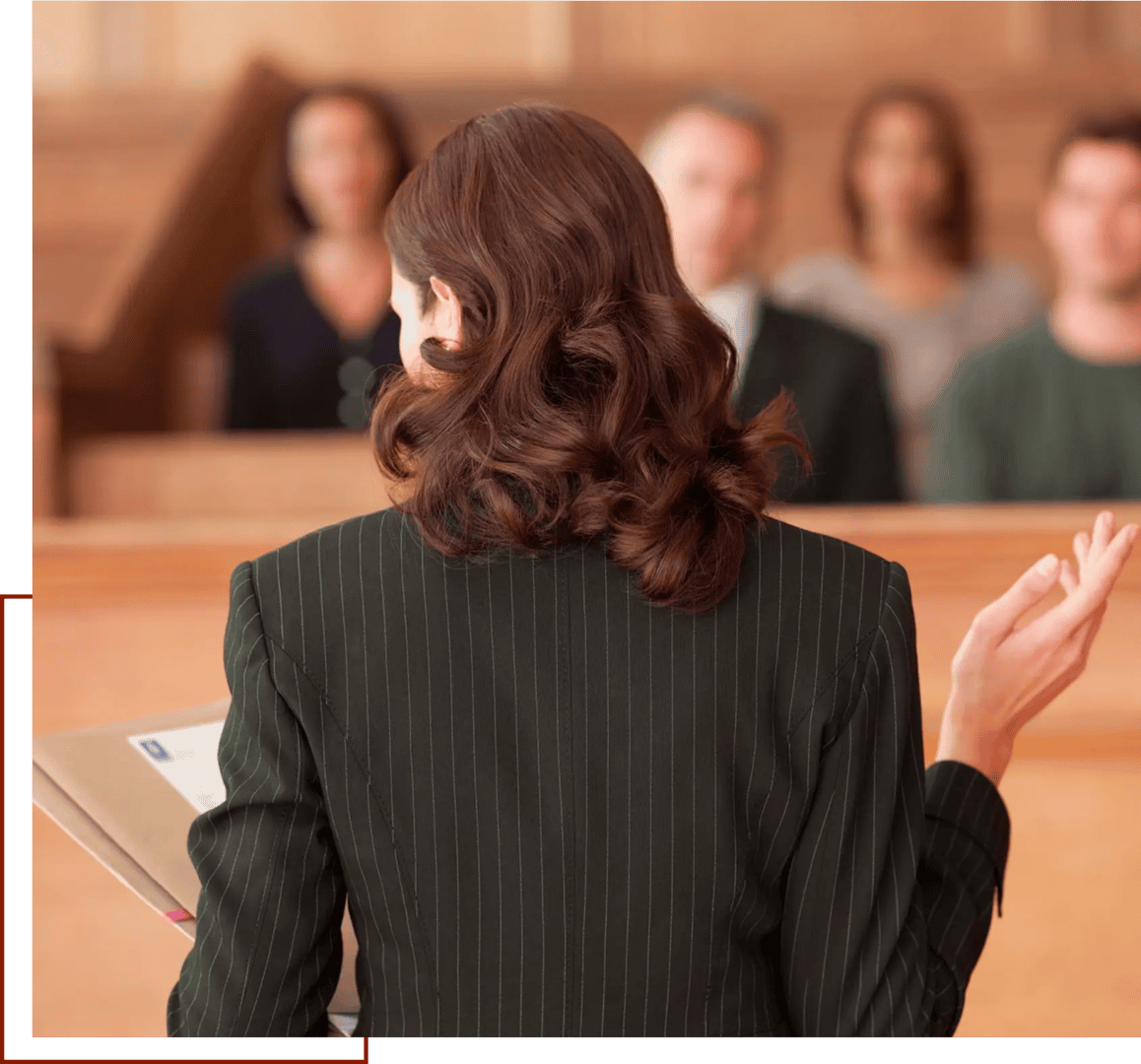Lawyer addressing a jury