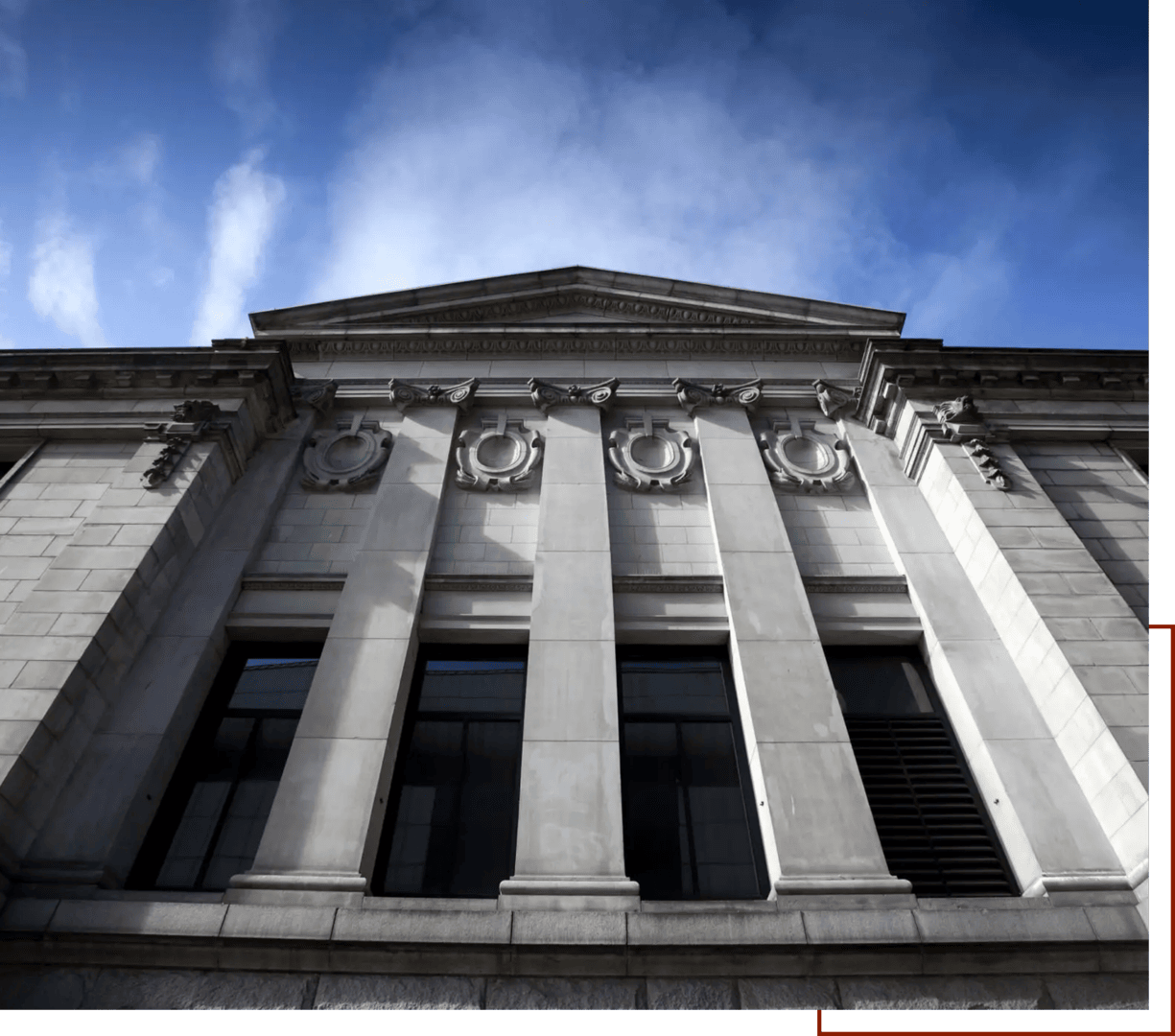 Historic building facade with columns