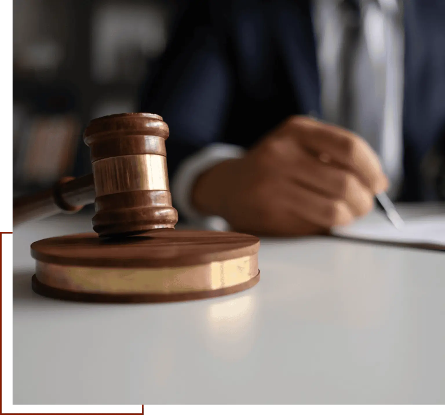 Gavel on judge's desk